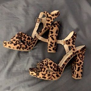 Chinese Laundry - Addey Strappy Block Heel Sandal - Size 5 in Leopard Print